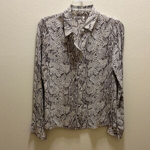 Reformation python button down shirt